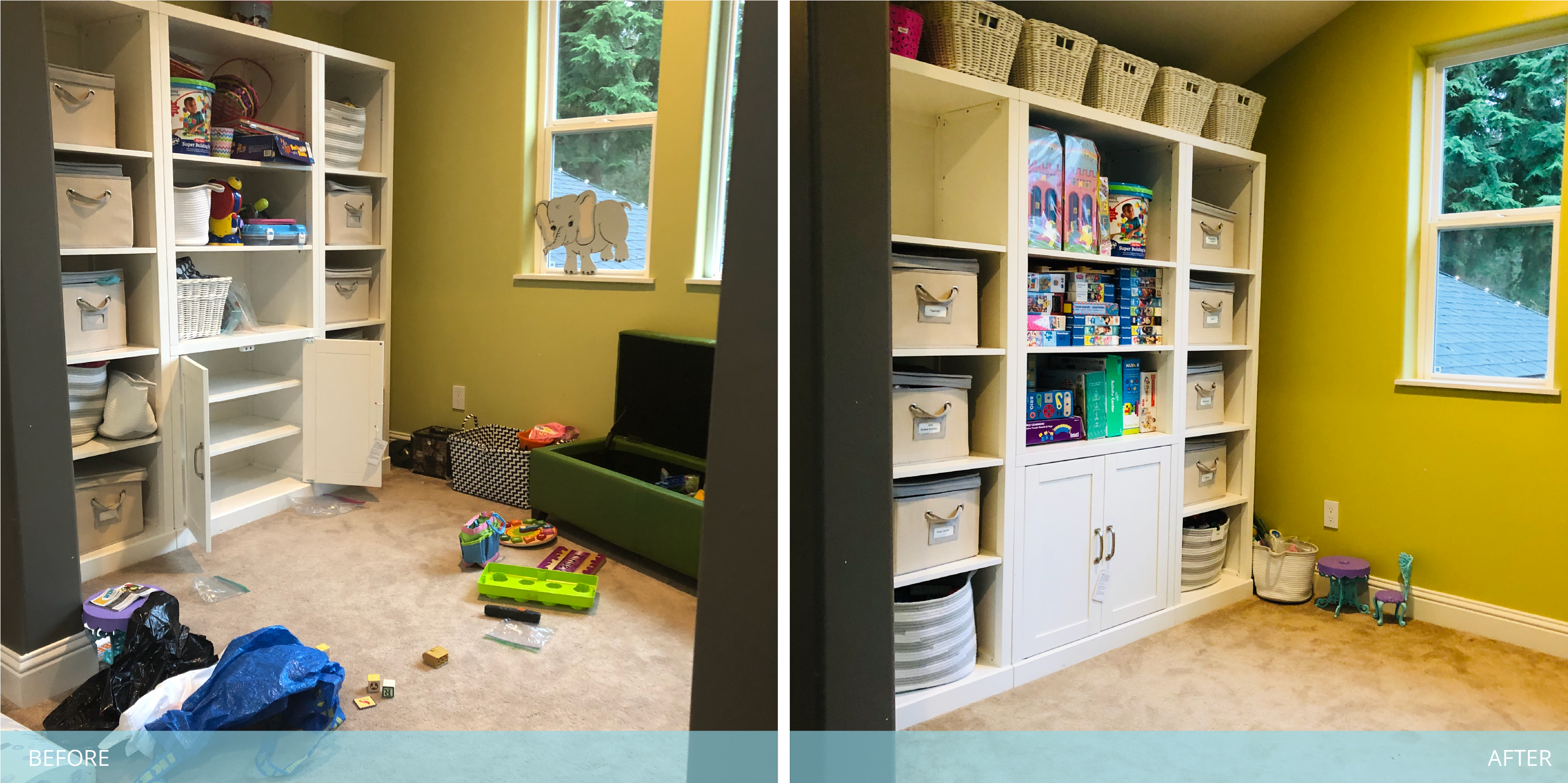 Simplify Experts Before & After Playroom Organizing